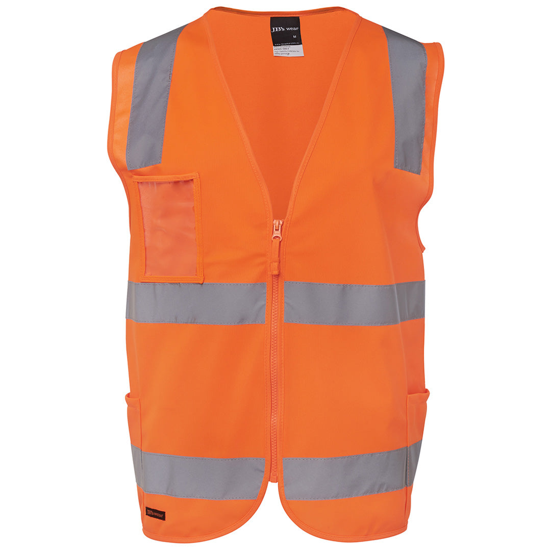 Jbs Wear The Hi Vis Day / Night Zip Safety Vest | Adults Orange Work Safety Protective Gear