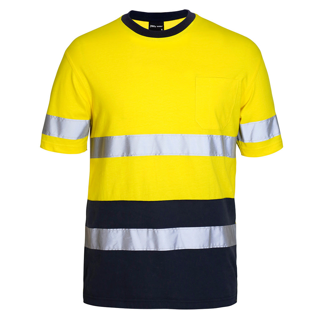 Jbs Wear The Hi Vis Day / Night Cotton Tee Shirt | Short Sleeve | Adults Yellow/Navy Work Safety Protective Gear