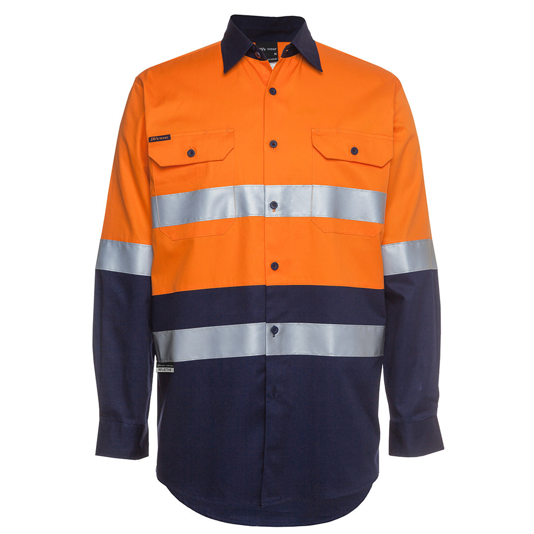 Jbs Wear The Hi Vis 150G Day / Night Shirt | Long Sleeve | Adults Orange/Navy Work Safety Protective Gear