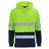 Jbs Wear The Day / Night Hi Vis 330g Pull Over Hoodie | Adults Lime/Navy Work Safety Protective Gear