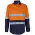 Jbs Wear The Stretch Hi Vis Taped Work Shirt | Adults | Long Sleeve Orange/Navy Work Safety Protective Gear