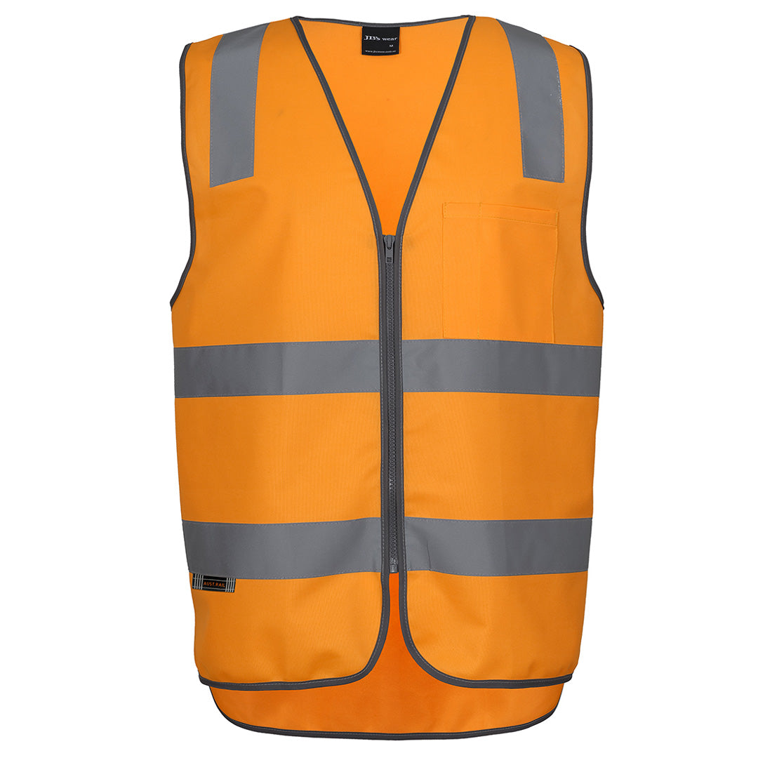 Jbs Wear The Hi Vis Day / Night Aust. Rail Zip Safety Vest | Unisex Orange Work Safety Protective Gear