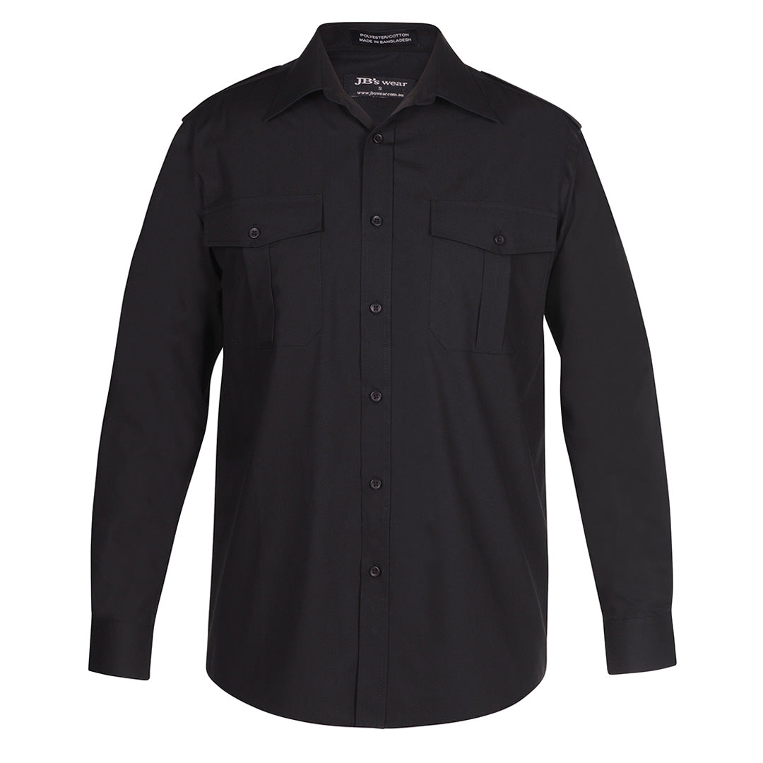 Jbs Wear The Epaulette Shirt | Short & Long Sleeve | Adults Black Shirts & Tops