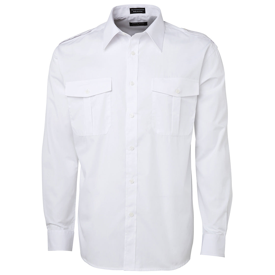 Jbs Wear The Epaulette Shirt | Short & Long Sleeve | Adults White Shirts & Tops
