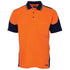 Jbs Wear The Contrast Piping Hi Vis Polo | Short Sleeve | Adults Orange/Navy Work Safety Protective Gear