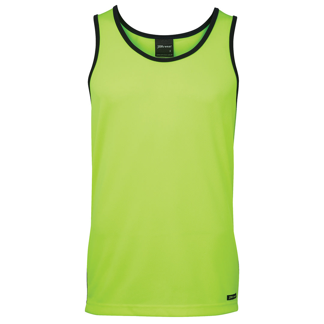 Jbs Wear The Hi Vis Contrast Singlet | Adults Lime/Navy Shirts & Tops