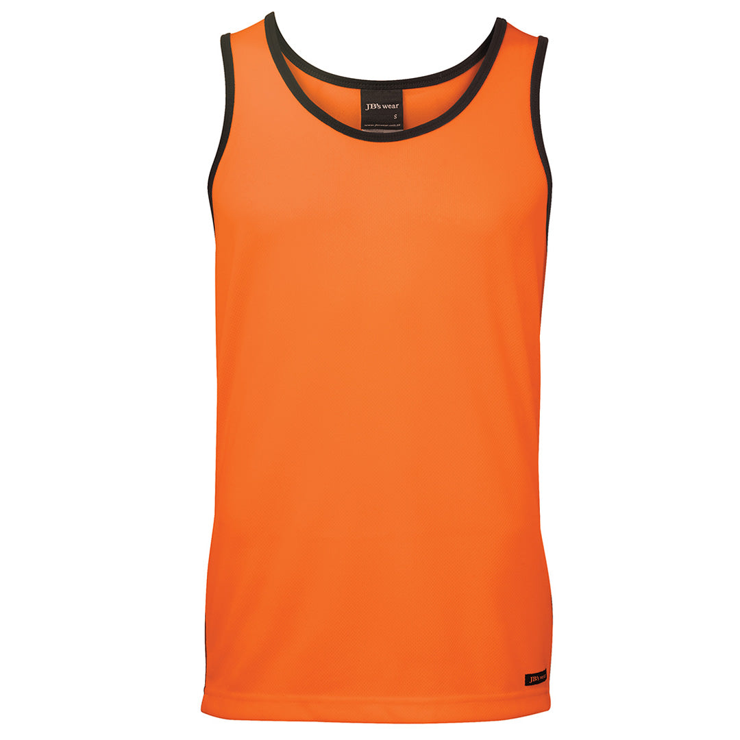 Jbs Wear The Hi Vis Contrast Singlet | Adults Orange/Navy Shirts & Tops