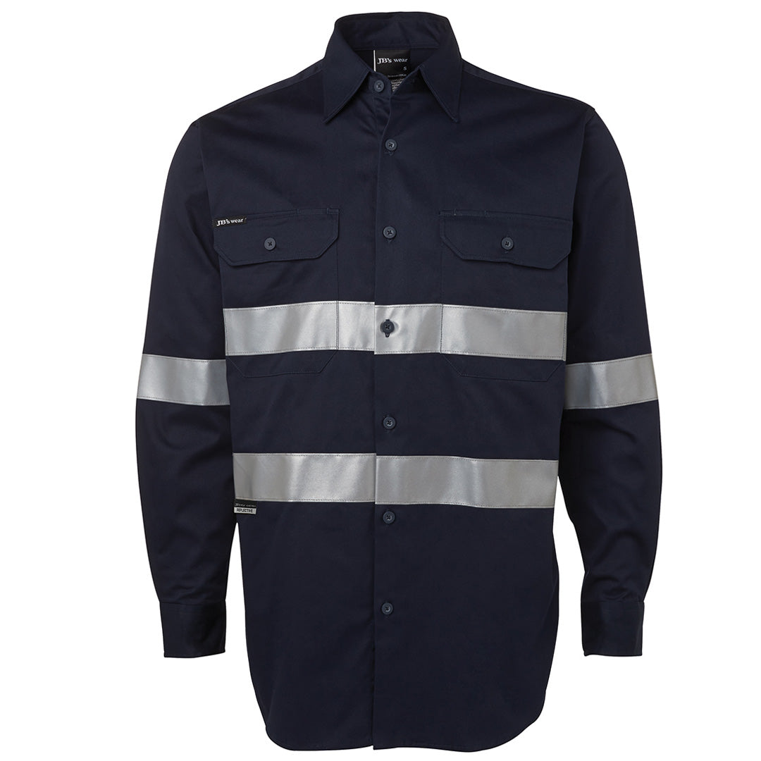 Jbs Wear The 190g Work Shirt with Tape | Long Sleeve | Adults Navy Work Safety Protective Gear