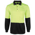 Jbs Wear The Jacquard Non Cuff Hi Vis Polo | Long Sleeve | Adults Lime/Black Work Safety Protective Gear