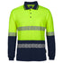 Jbs Wear The His Vis Segmented Tape Polo | Long Sleeve | Mens Lime/Navy Work Safety Protective Gear