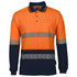 Jbs Wear The His Vis Segmented Tape Polo | Long Sleeve | Mens Orange/Navy Work Safety Protective Gear