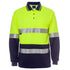 Jbs Wear The Hi Vis Day / Night Cotton Back Polo | Long Sleeve | Adults Lime/Navy Work Safety Protective Gear