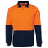 Jbs Wear The Cotton Back Hi Vis Polo | Long Sleeve | Adults Orange/Navy Work Safety Protective Gear