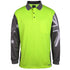 Jbs Wear The Southern Cross Hi Vis Polo | Long Sleeve | Adults Lime/Charcoal Work Safety Protective Gear