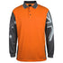 Jbs Wear The Southern Cross Hi Vis Polo | Long Sleeve | Adults Orange/Charcoal Work Safety Protective Gear