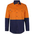 Jbs Wear The Stretch Hi Vis Work Shirt | Adults | Long Sleeve Orange/Navy Work Safety Protective Gear