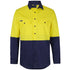 Jbs Wear The Stretch Hi Vis Work Shirt | Adults | Long Sleeve Yellow/Navy Work Safety Protective Gear