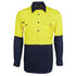 Jbs Wear The Closed Front Hi Vis 190G Work Shirt | Long Sleeve | Adults Yellow/Navy Work Safety Protective Gear