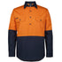Jbs Wear The Closed Front Hi Vis Work Shirt | Long Sleeve | Adults Orange/Navy Work Safety Protective Gear