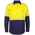 Jbs Wear The Closed Front Hi Vis Work Shirt | Long Sleeve | Adults Yellow/Navy Work Safety Protective Gear