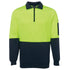 Jbs Wear The Classic Hi Vis Half Zip Fleece Jumper | Adults Lime/Navy Work Safety Protective Gear