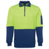 Jbs Wear The Classic Hi Vis Half Zip Fleece Jumper | Adults Lime/Royal Work Safety Protective Gear