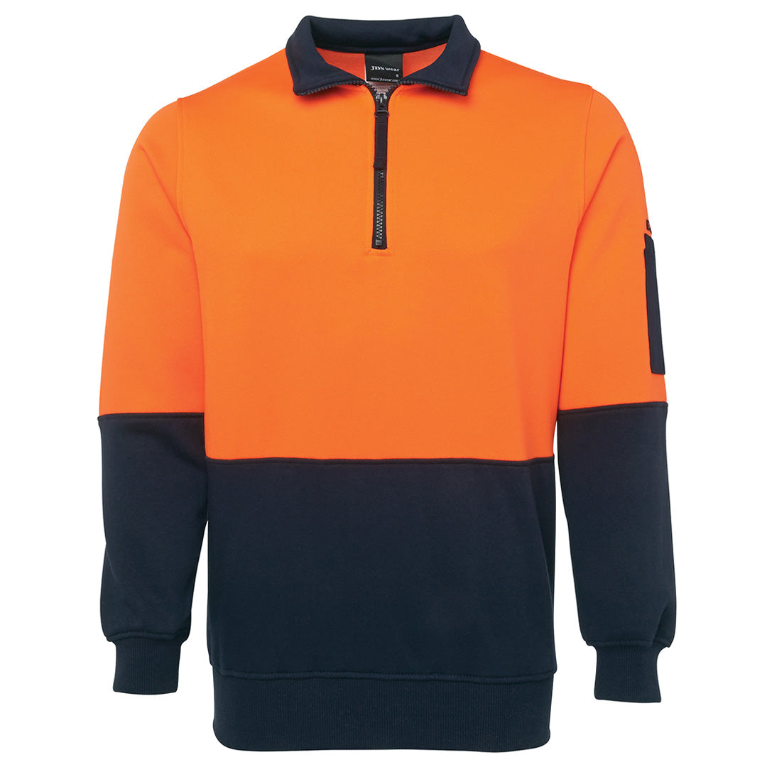 Jbs Wear The Classic Hi Vis Half Zip Fleece Jumper | Adults Work Safety Protective Gear