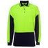 Jbs Wear The Gap Hi Vis Polo | Long Sleeve | Adults Lime/Navy Work Safety Protective Gear