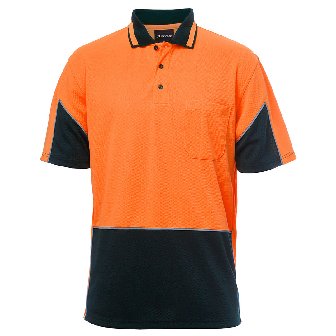 Jbs Wear The Gap Hi Vis Polo | Short Sleeve | Adults Orange/Navy Work Safety Protective Gear