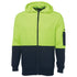 Jbs Wear The Full Zip Hi Vis Fleece Hoodie | Adults Lime/Navy Work Safety Protective Gear