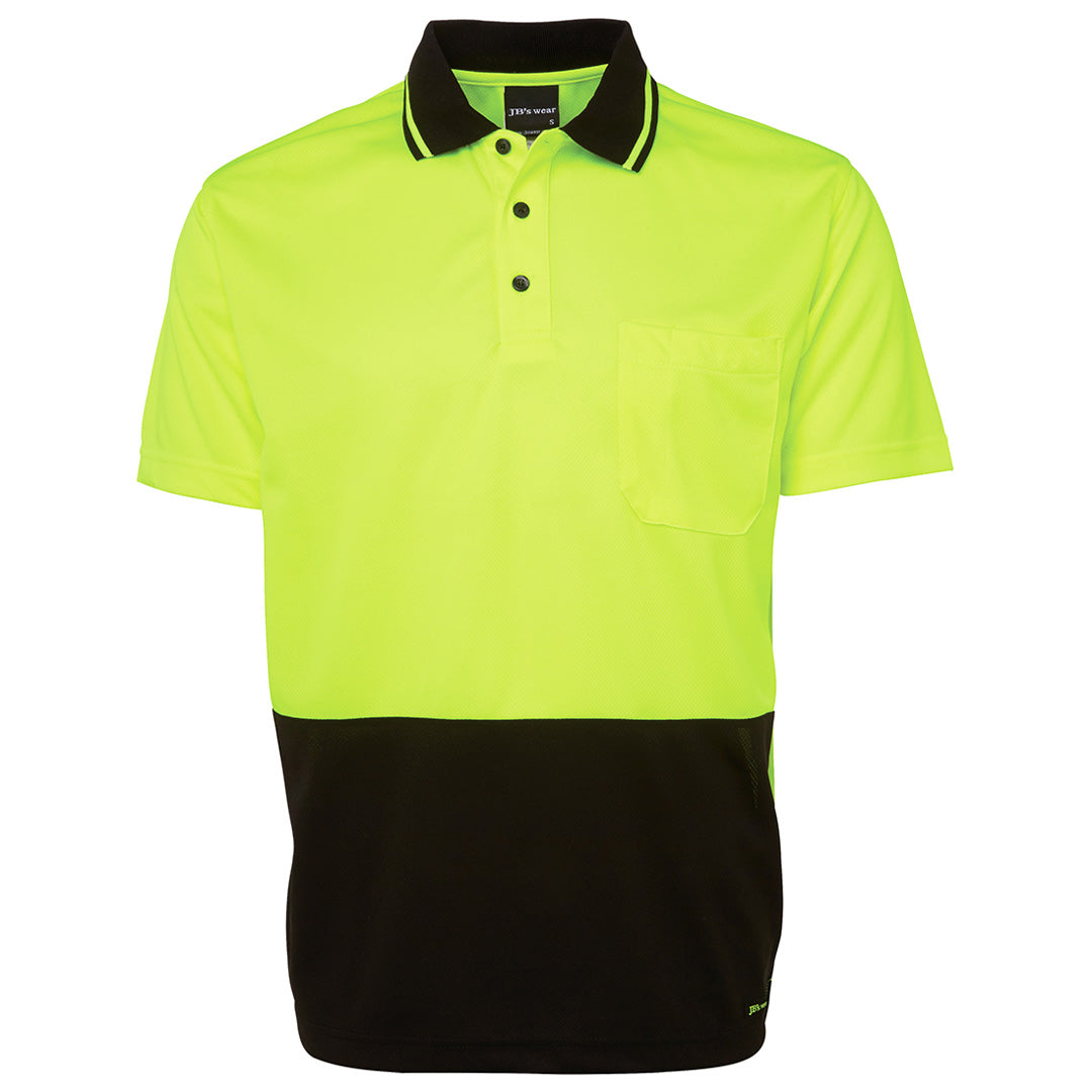 Jbs Wear The Non Cuff Hi Vis Polo | Mens | Short Sleeve Lime/Black Shirts & Tops