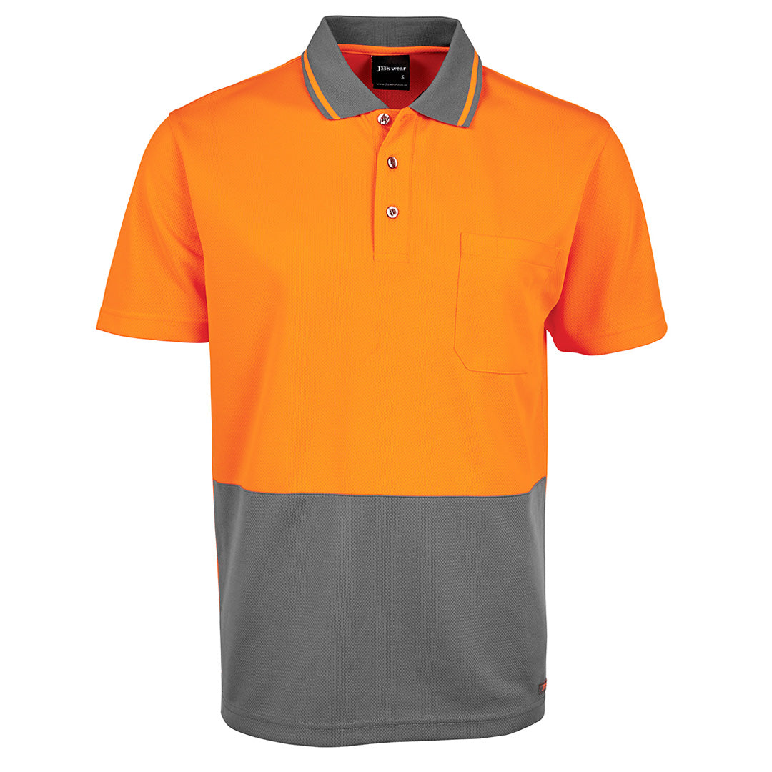 Jbs Wear The Non Cuff Hi Vis Polo | Mens | Short Sleeve Orange/Charcoal Shirts & Tops