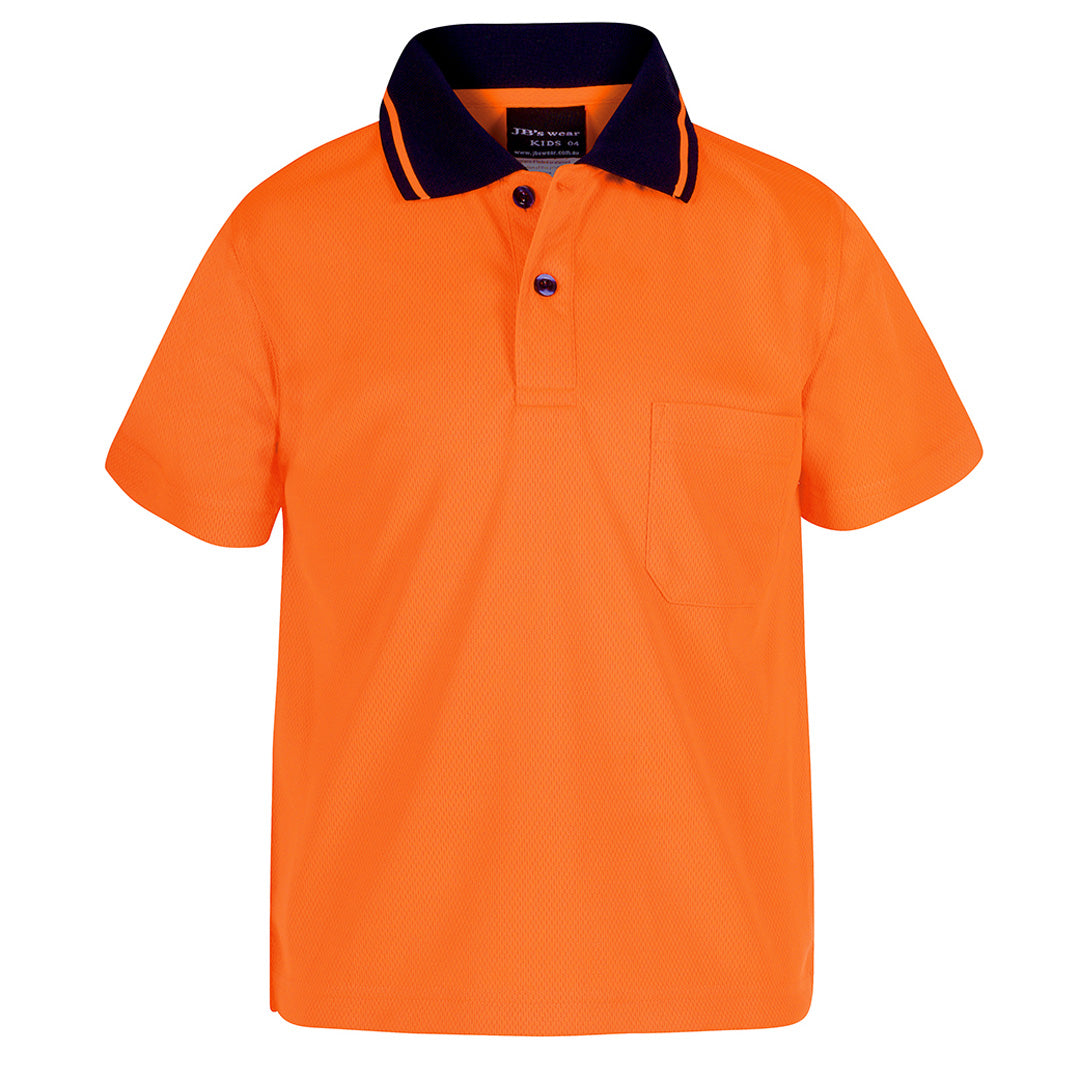 Jbs Wear The Non Cuff Hi Vis Polo | Kids | Short Sleeve Orange/Navy Shirts & Tops
