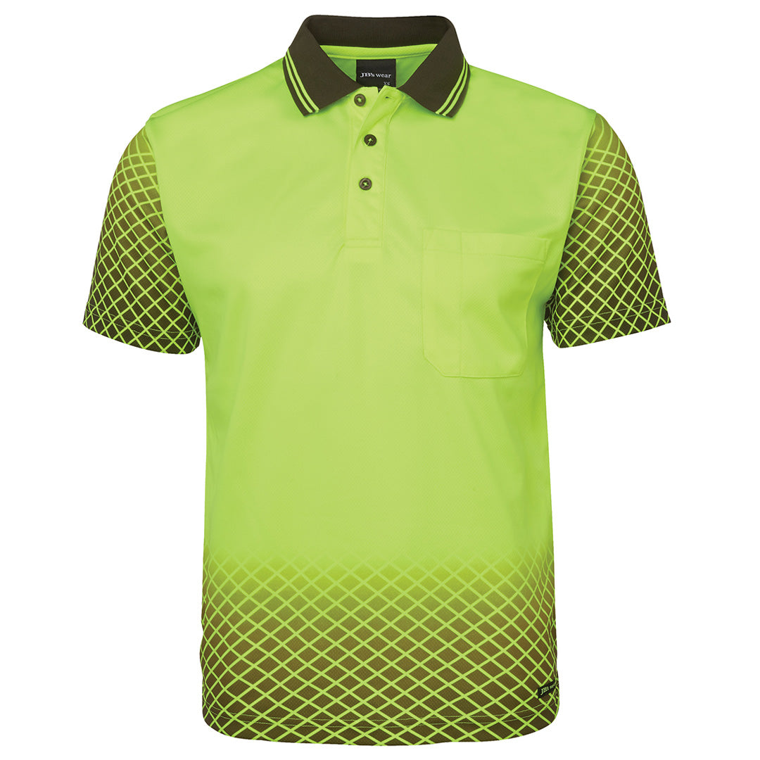 Jbs Wear The Hi Vis Net Polo | Short Sleeve | Adults Lime/Black Shirts & Tops