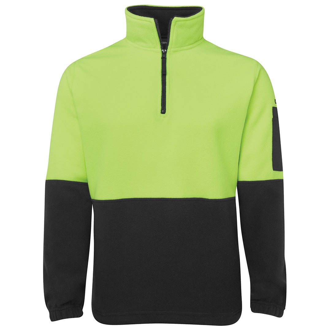 Jbs Wear The Classic Hi Vis Polar Fleece Jumper | Adults Lime/Black Work Safety Protective Gear