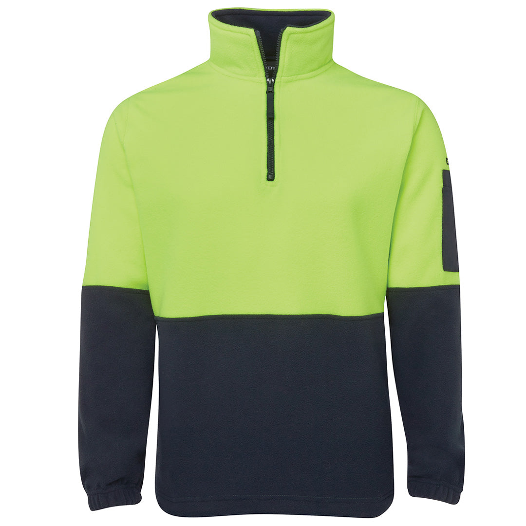 Jbs Wear The Classic Hi Vis Polar Fleece Jumper | Adults Lime/Navy Work Safety Protective Gear