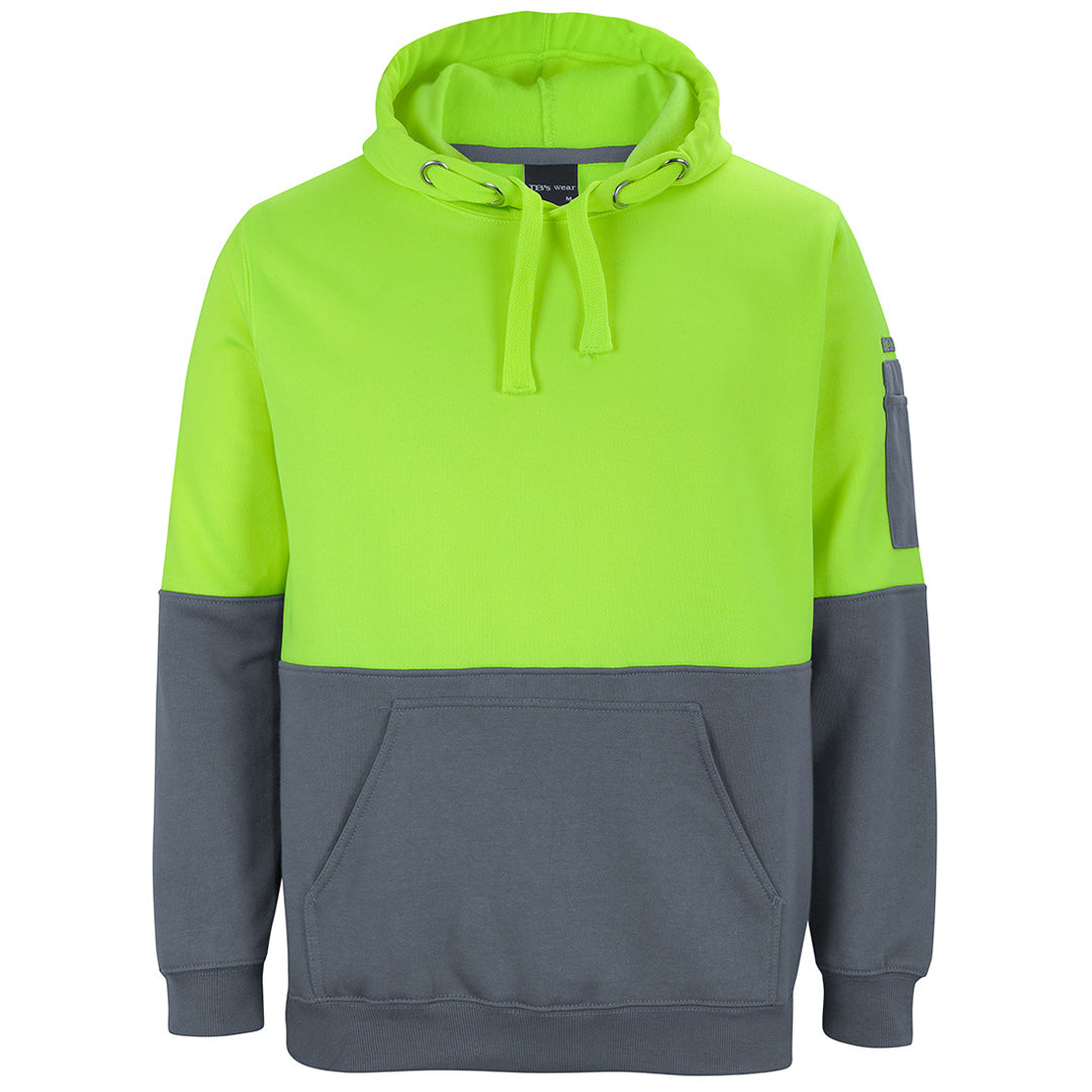 Jbs Wear The Hi Vis Pull Over Hoodie | Adults Lime/Charcoal Work Safety Protective Gear