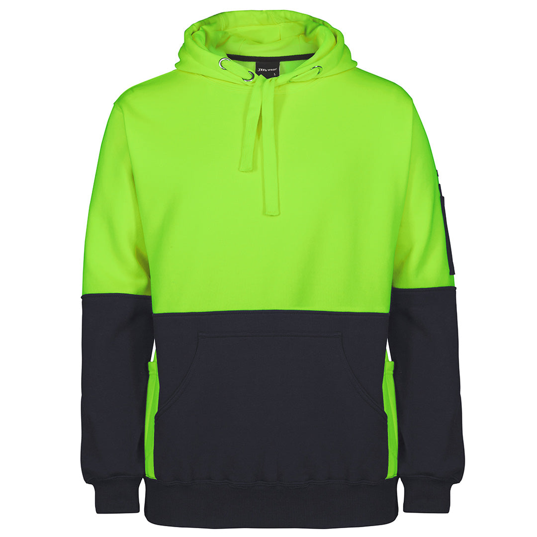 Jbs Wear The Hi Vis 330g Pull Over Hoodie | Adults Lime/Black Work Safety Protective Gear
