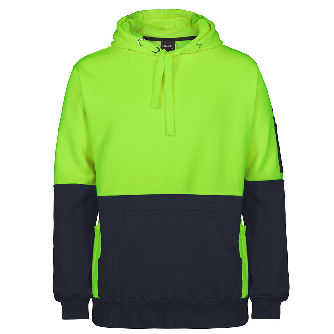 Jbs Wear The Hi Vis 330g Pull Over Hoodie | Adults Lime/Navy Work Safety Protective Gear