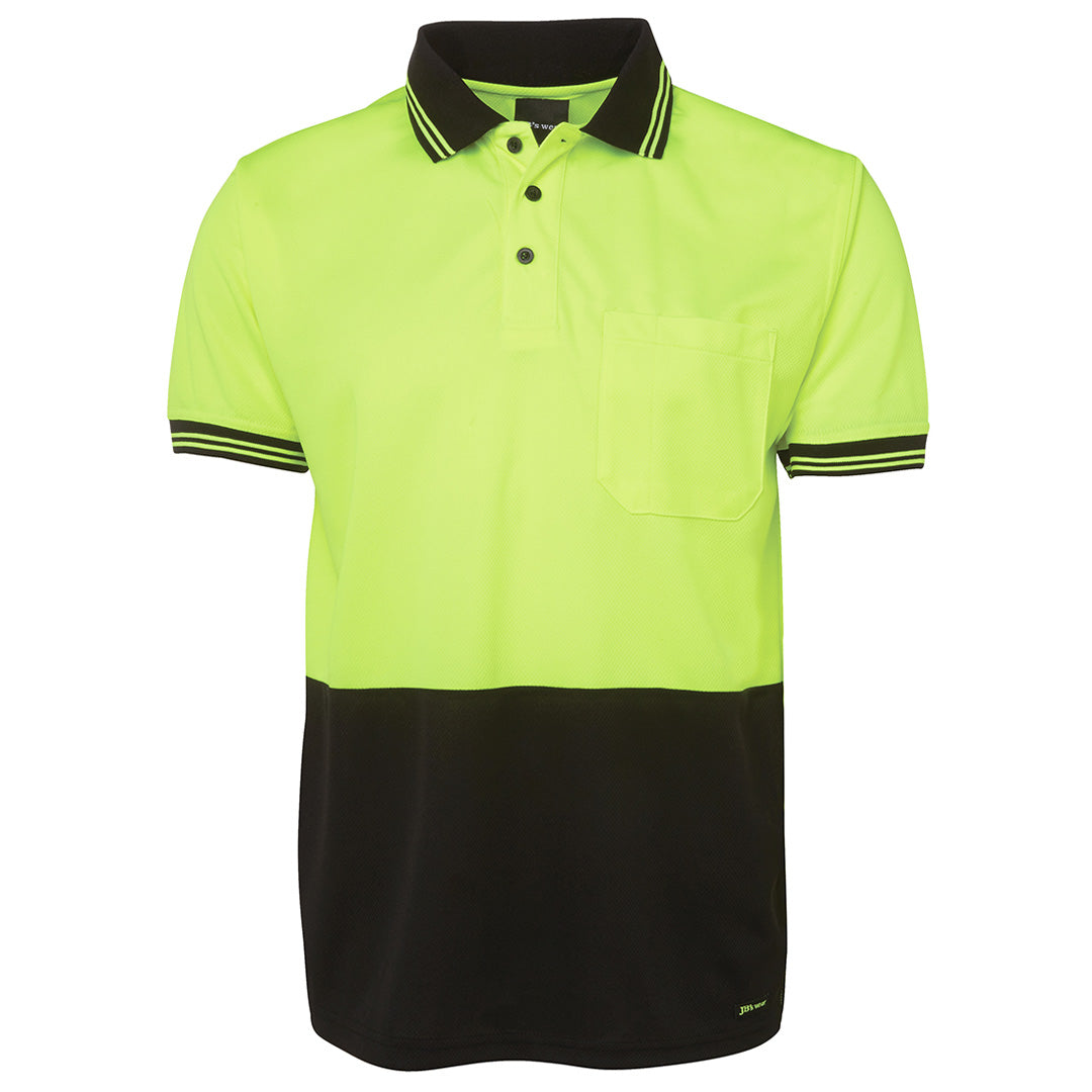 Jbs Wear The Traditional Hi Vis Polo | Short Sleeve | Adults Lime/Black Work Safety Protective Gear