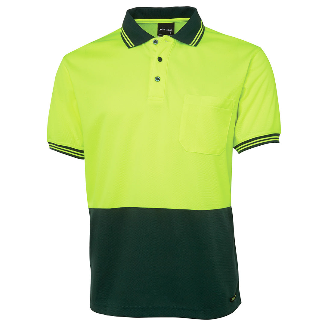 Jbs Wear The Traditional Hi Vis Polo | Short Sleeve | Adults Lime/Bottle Work Safety Protective Gear