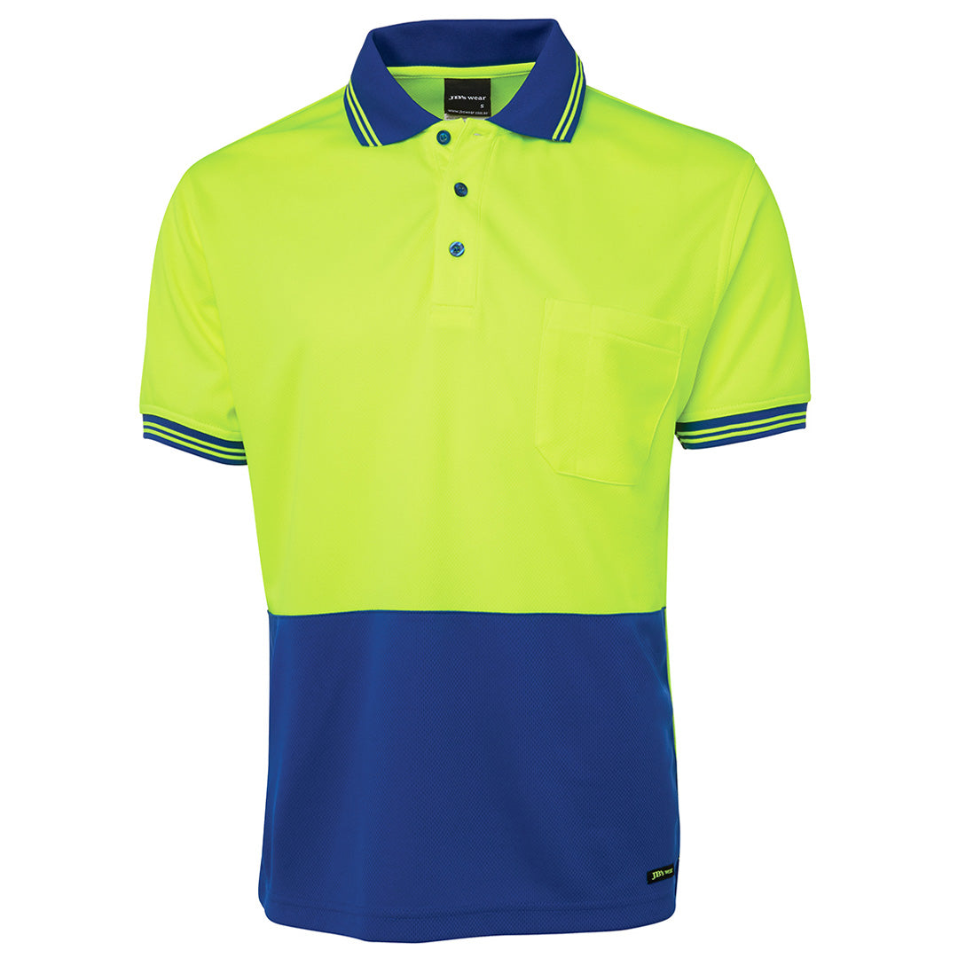 Jbs Wear The Traditional Hi Vis Polo | Short Sleeve | Adults Lime/Royal Work Safety Protective Gear