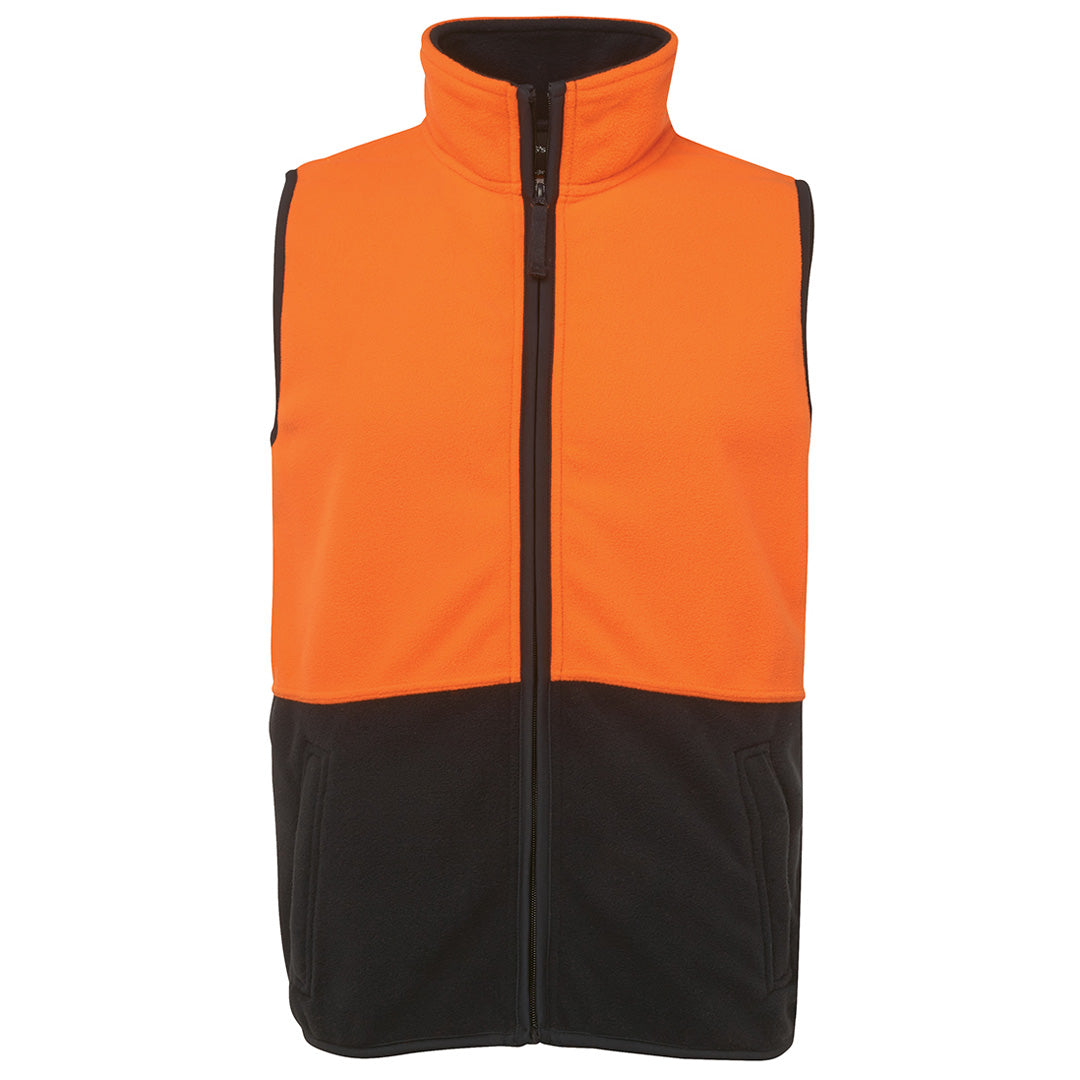 Jbs Wear The Hi Vis Polar Fleece Vest | Adults Orange/Navy Work Safety Protective Gear