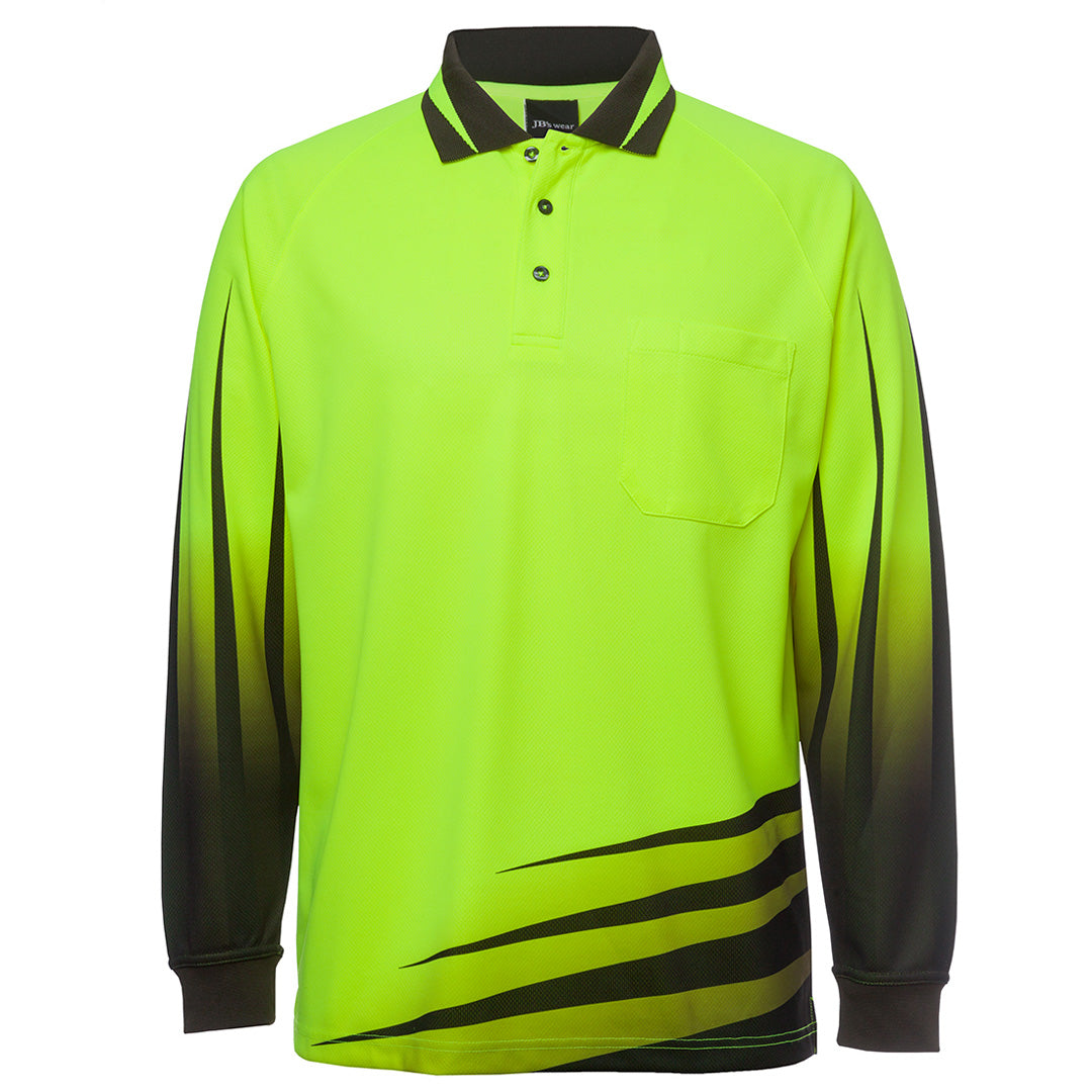 Jbs Wear The Hi Vis Rippa Sub Polo | Long Sleeve | Adults Lime/Black Shirts & Tops