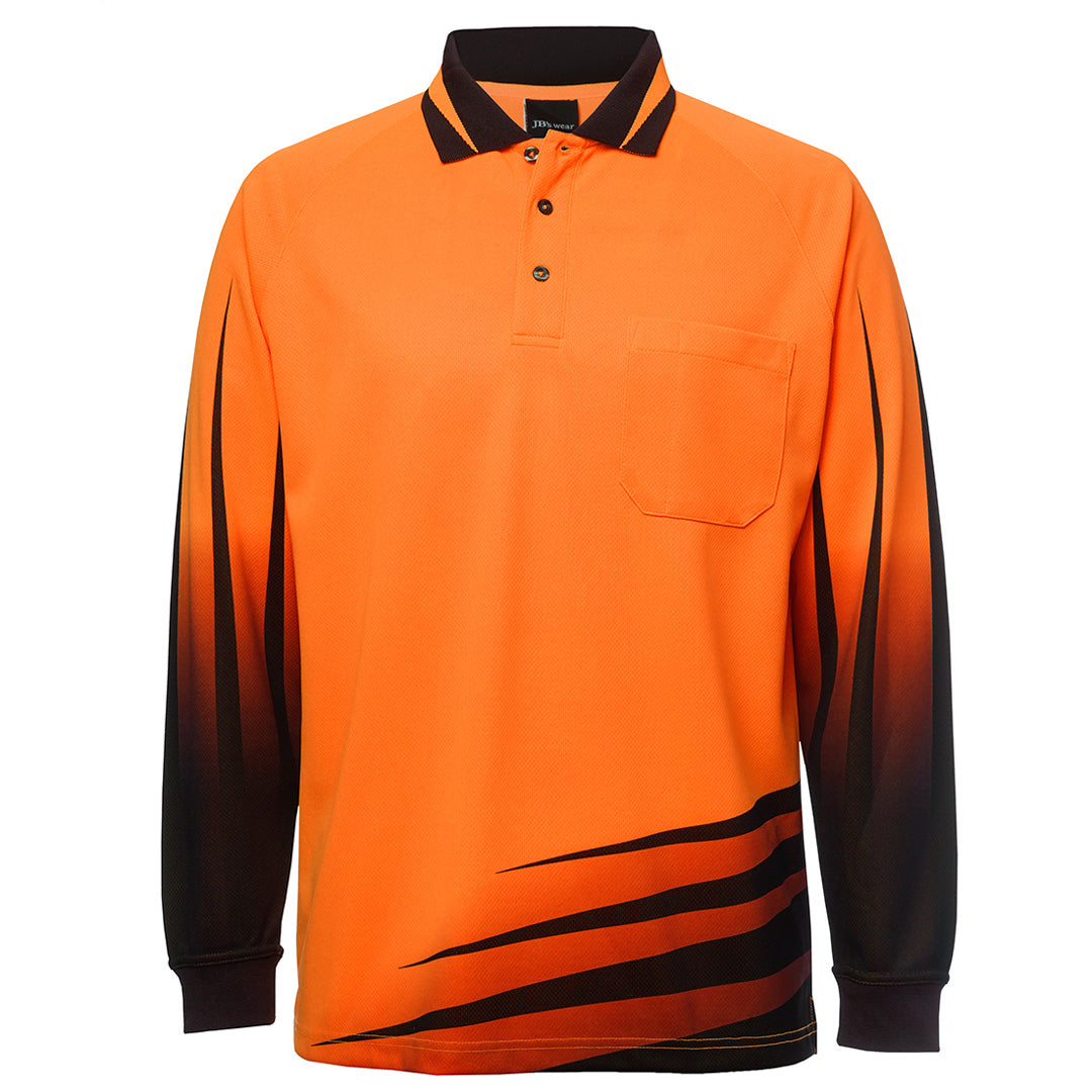 Jbs Wear The Hi Vis Rippa Sub Polo | Long Sleeve | Adults Orange/Black Shirts & Tops