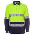 Jbs Wear The Traditional Hi Vis Polo | Taped | Long Sleeve | Adults Lime/Navy Work Safety Protective Gear