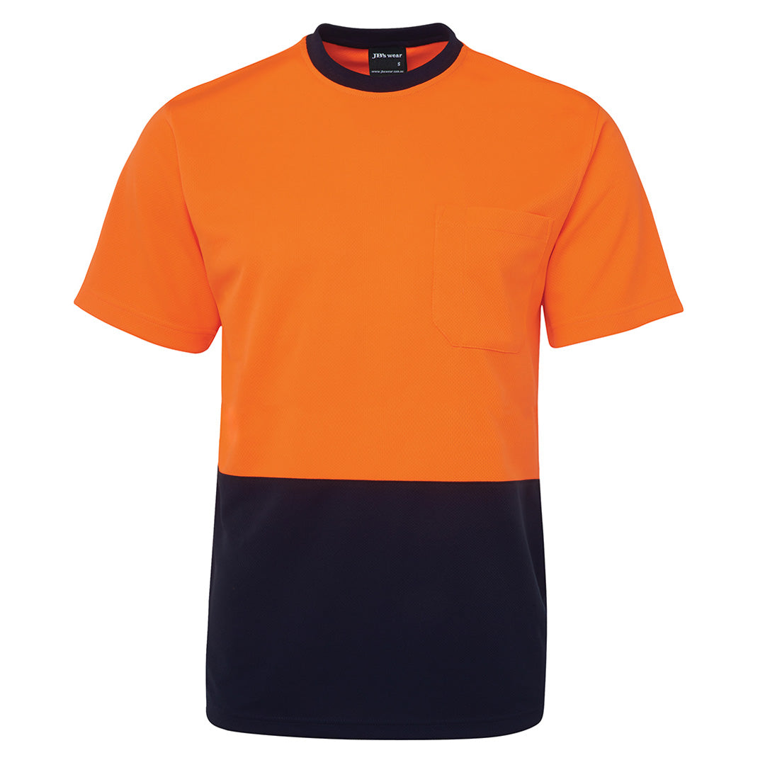 Jbs Wear The Hi Vis Cool Dry Tee Shirt | Short Sleeve | Adults Orange/Navy Work Safety Protective Gear
