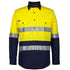 Jbs Wear The Closed Front Hi Vis Day / Night Work Shirt | Long Sleeve | Adults Yellow/Navy Work Safety Protective Gear