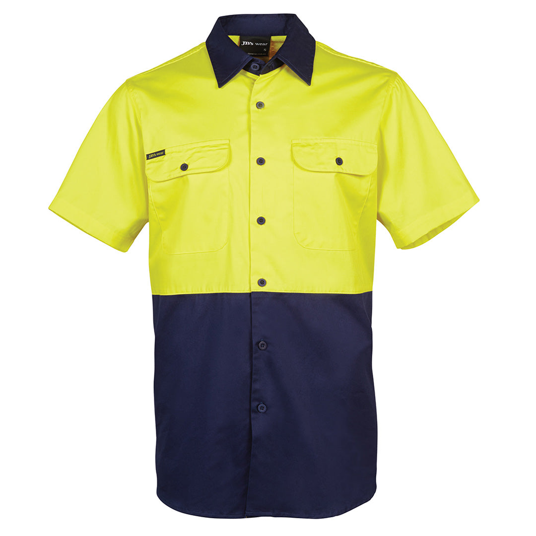 Jbs Wear The Hi Vis 150G Shirt | Short Sleeve | Adults Yellow/Navy Work Safety Protective Gear