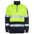 Jbs Wear The Hi Vis Day / Night Biomotion Half Zip Fleece Jumper | Adults Lime/Navy Work Safety Protective Gear